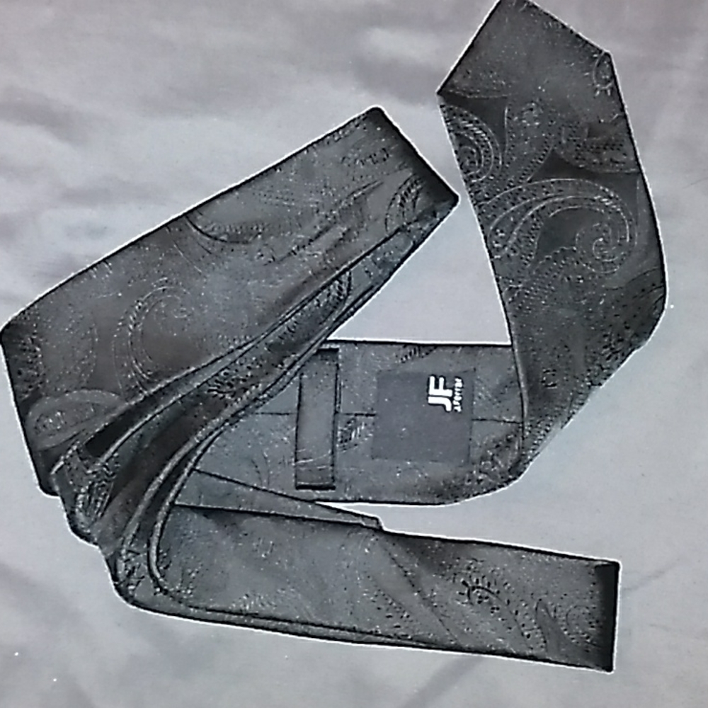 JF Tie Black Paisley Design